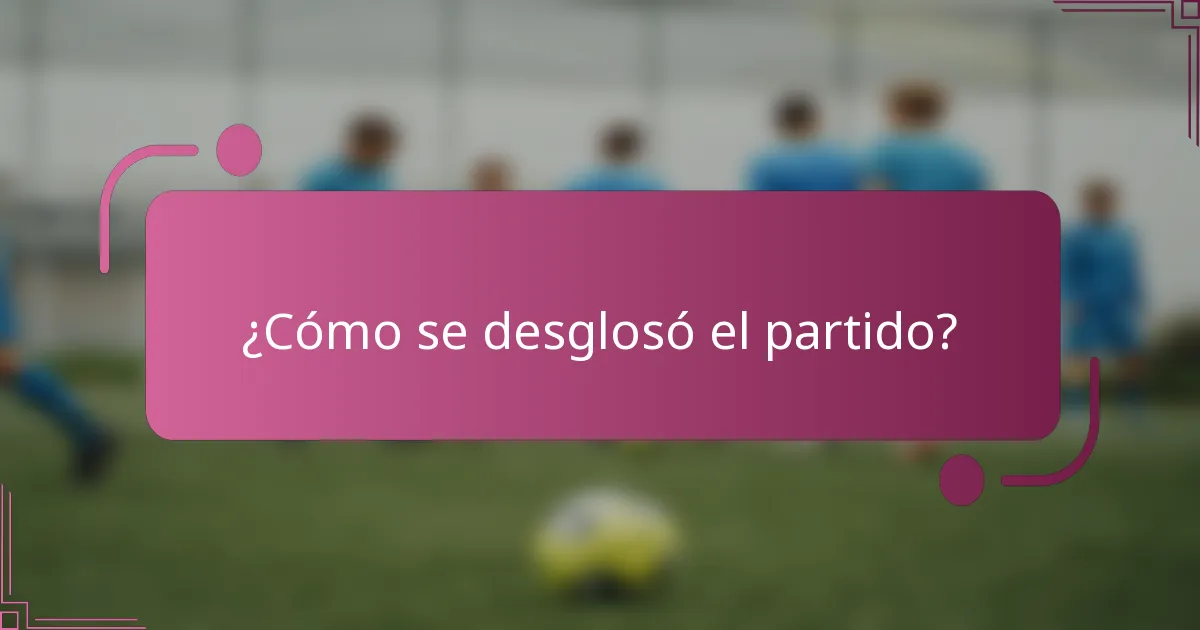 ¿Cómo se desglosó el partido?